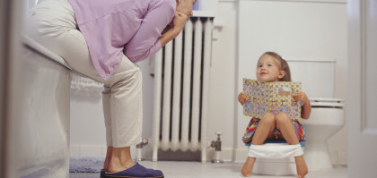 Mother potty training daughter (2-3)